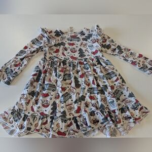 Bamboo Bunny Knots Girls Toddler 3T Christmas Home alone Festive Kids Dress